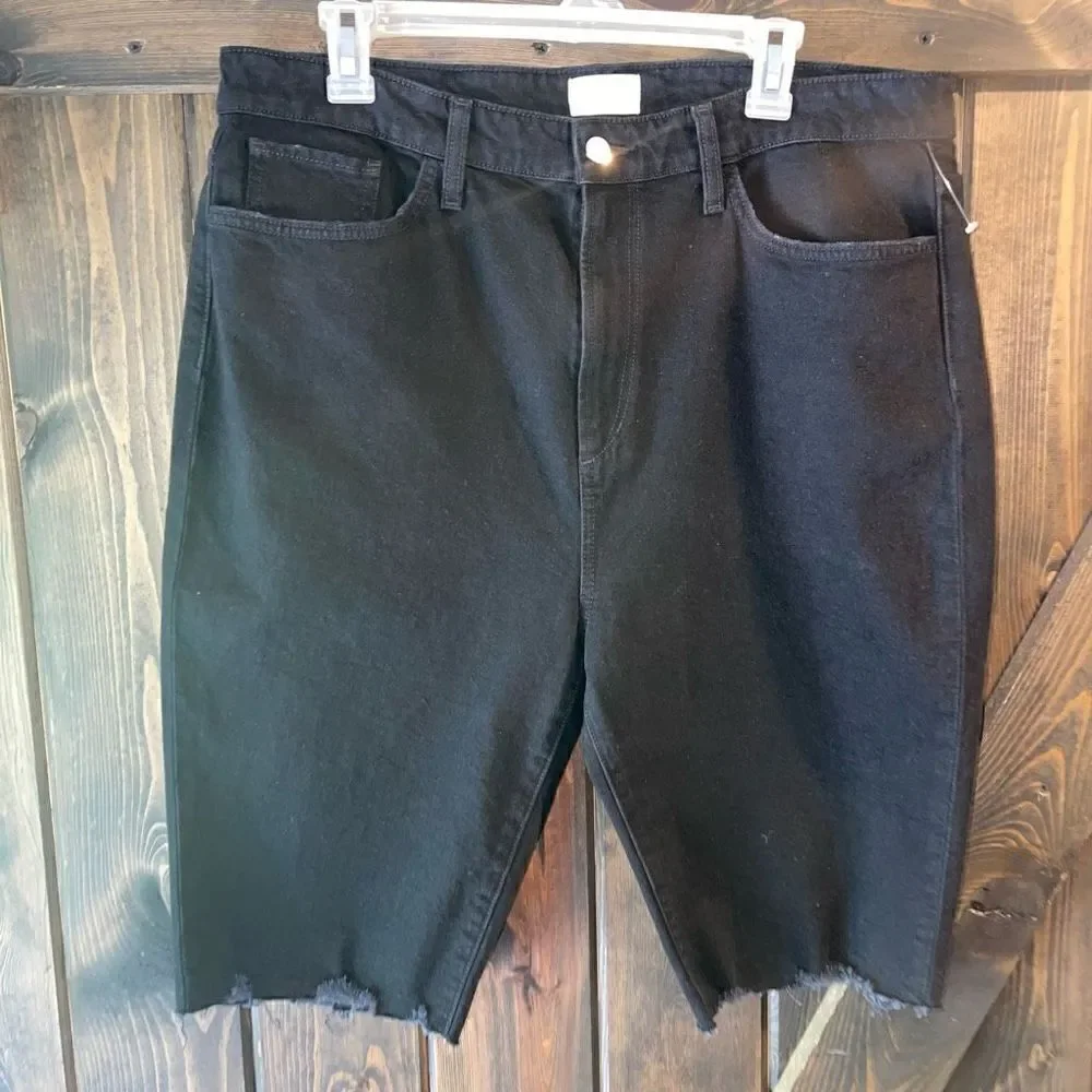 NWT Favorite Daughter The Eva Long Slim Denim Shorts